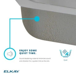 Lustertone 15" Single Basin Stainless Steel Bar Sink For Drop In Installation With Corner Drain -Bathroom Sales Store elkay blgr1515 sound dampening infographic 6228