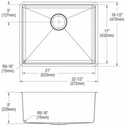 Crosstown 22-1/2" Undermount Single Basin Stainless Steel Kitchen Sink With Basin Rack And Basket Strainer -Bathroom Sales Store elkay ectru21179tc alternate view 372