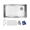 Crosstown 31-1/2" Undermount Single Basin Stainless Steel Kitchen Sink With Single Hole 1.8 GPM Kitchen Faucet, Basin Rack, Basket Strainer, And Towel -Bathroom Sales Store elkay ectru30179rtfc 9219171