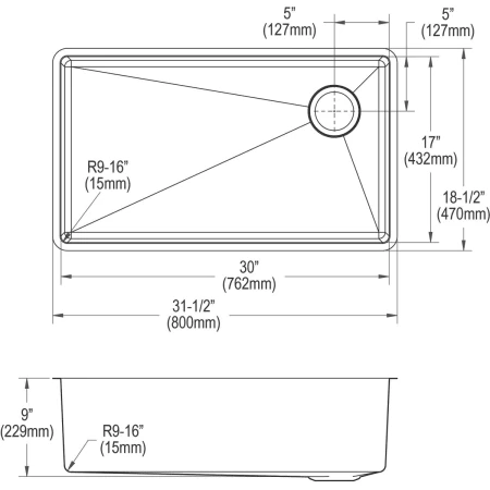 Crosstown 31-1/2" Undermount Single Basin Stainless Steel Kitchen Sink With Single Hole 1.8 GPM Kitchen Faucet, Basin Rack, Basket Strainer, And Towel 16 Crosstown 31-1/2" Undermount Single Basin Stainless Steel Kitchen Sink With Single Hole 1.8 GPM Kitchen Faucet, Basin Rack, Basket Strainer, And Towel - Image 14