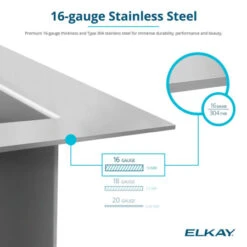 Crosstown 23-1/2" Undermount Single Basin Stainless Steel Kitchen Sink -Bathroom Sales Store elkay efru211510t alternate view 578