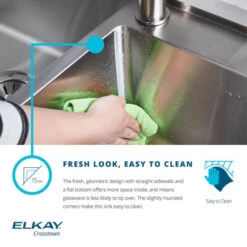 Crosstown 30-1/2" Undermount Single Basin Stainless Steel Kitchen Sink With Single Hole 1.8 GPM Kitchen Faucet, Basin Rack, And Basket Strainer -Bathroom Sales Store elkay efru311610tfc alternate view 974