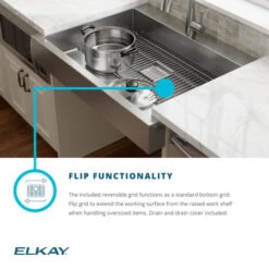 Dart Canyon 35-7/8" Farmhouse Single Basin Stainless Steel Kitchen Sink With Basin Rack -Bathroom Sales Store elkay eldssf36279dbg alternate image 13