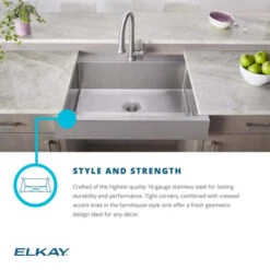 Dart Canyon 35-7/8" Farmhouse Single Basin Stainless Steel Kitchen Sink With Basin Rack -Bathroom Sales Store elkay eldssf36279dbg alternate image 16