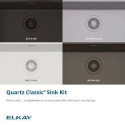 Quartz Classic 15-3/4" Undermount Single Basin Quartz Composite Bar Sink With Basin Rack And Basket Strainer -Bathroom Sales Store elkay elg1616c alternate image 602