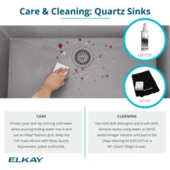 Quartz Classic 15-3/4" Undermount Single Basin Quartz Composite Bar Sink With Basin Rack And Basket Strainer -Bathroom Sales Store elkay elg1616c alternate image 604