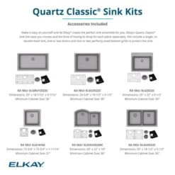 Quartz Classic 15-3/4" Undermount Single Basin Quartz Composite Bar Sink With Basin Rack And Basket Strainer -Bathroom Sales Store elkay elg1616c alternate image 605