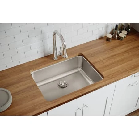Lustertone 25-1/2" Undermount Single Basin Stainless Steel Kitchen Sink 4 Lustertone 25-1/2" Undermount Single Basin Stainless Steel Kitchen Sink - Image 2