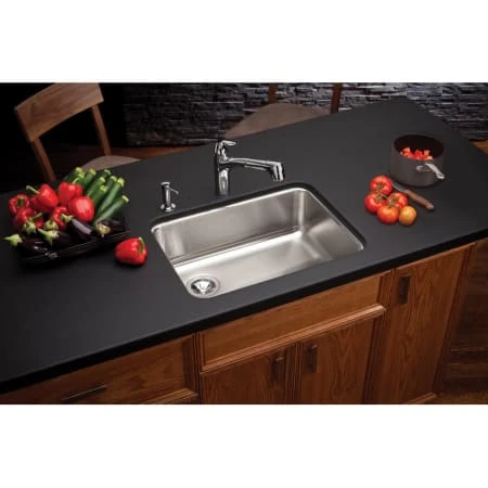 Lustertone 25-1/2" Undermount Single Basin Stainless Steel Kitchen Sink 5 Lustertone 25-1/2" Undermount Single Basin Stainless Steel Kitchen Sink - Image 3