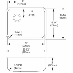 Lustertone 25-1/2" Undermount Single Basin Stainless Steel Kitchen Sink 22 Lustertone 25-1/2" Undermount Single Basin Stainless Steel Kitchen Sink -Bathroom Sales Store elkay eluh2317 alternate view 2114