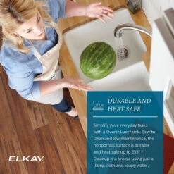 Quartz Luxe 33" Undermount Offset Double Basin Quartz Composite Kitchen Sink With Aqua Divide -Bathroom Sales Store elkay elxhu3322r alternate view 579
