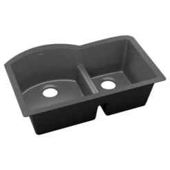 Quartz Luxe 33" Undermount Offset Double Basin Quartz Composite Kitchen Sink With Aqua Divide -Bathroom Sales Store elkay elxhu3322r alternate view 584