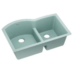 Quartz Luxe 33" Undermount Offset Double Basin Quartz Composite Kitchen Sink With Aqua Divide -Bathroom Sales Store elkay elxhu3322r alternate view 591