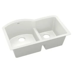 Quartz Luxe 33" Undermount Offset Double Basin Quartz Composite Kitchen Sink With Aqua Divide -Bathroom Sales Store elkay elxhu3322r alternate view 592