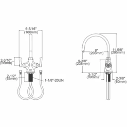 1.5 GPM Deck Mounted Double Lever Handle Utility Faucet With Brass Handles -Bathroom Sales Store elkay lk500lgn08l2 alternate image 99