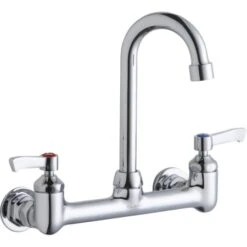 1.5 GPM Wall Mounted Double Handle Laundry Faucet With Metal Handles