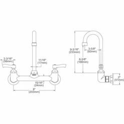 1.5 GPM Wall Mounted Double Handle Laundry Faucet With Metal Handles -Bathroom Sales Store elkay lk940gn04l2h alternate view 3304