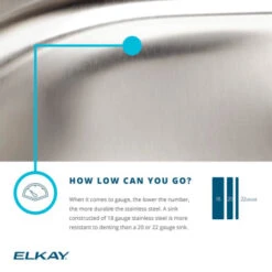 Gourmet 19-1/2" Single Basin Drop In Stainless Steel Bar Sink -Bathroom Sales Store elkay lmr2013 gauge infographic 4155