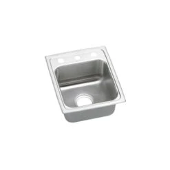 Lustertone 15" Drop In Single Basin Stainless Steel Bar Sink