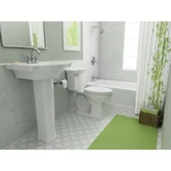 American Standard Estate Elongated Toilet Bowl Only With VorMax Flushing, Right Height, EverClean, And CleanCurve Rim - Less Seat -Bathroom Sales Store family bath final 1