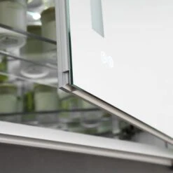 Fresca Luminosa 24" X 30" Lighted Frameless Medicine Cabinet With 3 Shelves And Defogger - Right Swing Door -Bathroom Sales Store fresca fmc012430 r glass detail 199