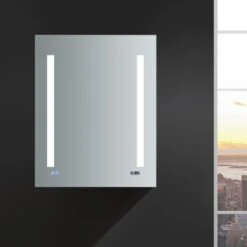 Fresca Luminosa 24" X 30" Lighted Frameless Medicine Cabinet With 3 Shelves And Defogger - Right Swing Door -Bathroom Sales Store fresca fmc012430 r lighting detail 203