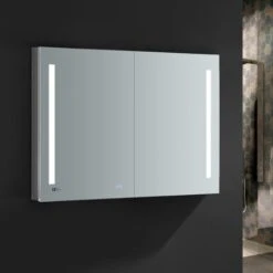Fresca Luminosa 48" X 36" Lighted Frameless Medicine Cabinet With 4 Shelves And Defogger -Bathroom Sales Store fresca fmc014836 lighted 3 4 view 307