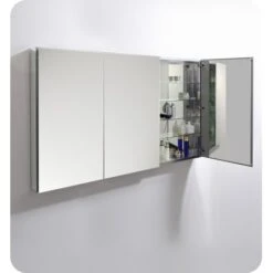 Fresca 60” Wide X 36” High Frameless Triple Door Medicine Cabinet -Bathroom Sales Store fresca fmc8020 gallery 2