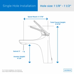 Gerber Lemora 1.2 GPM Single Hole Bathroom Faucet -Bathroom Sales Store gerber d225034 alternate image 24