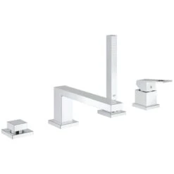Grohe Eurocube Deck Mounted Roman Tub Filler With Built-In Diverter - Includes Hand Shower -Bathroom Sales Store grohe 19 897 1 alternate image 63