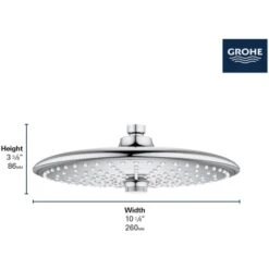 Grohe Grohtherm Euphoria 260 1.8 GPM Multi Function Shower Head With EcoJoy, DreamSpray, And SpeedClean -Bathroom Sales Store grohe 26 456 alternate image 146