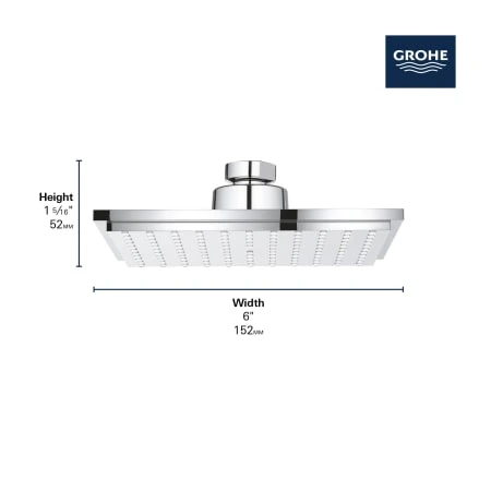 Grohe Euphoria 1.8 GPM Single Function Rain Shower Head With EcoJoy, DreamSpray, And SpeedClean 5 Grohe Euphoria 1.8 GPM Single Function Rain Shower Head With EcoJoy, DreamSpray, And SpeedClean - Image 3
