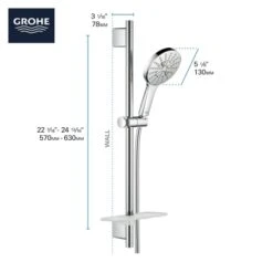 Grohe Rainshower 1.75 GPM Multi Function Hand Shower Package With StarLight, DreamSpray, EcoSpray, Speed Clean And QuickFix - Includes Slide Bar And Hose 15 Grohe Rainshower 1.75 GPM Multi Function Hand Shower Package With StarLight, DreamSpray, EcoSpray, Speed Clean And QuickFix - Includes Slide Bar And Hose -Bathroom Sales Store grohe 26 547 alternate view 44