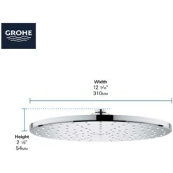 Grohe Rainshower Mono 1.75 GPM Single Function Shower Head With DreamSpray, SpeedClean, And EcoJoy Technology -Bathroom Sales Store grohe 26 569 alternate image 171