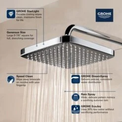 Grohe Tempesta 250 1.75 GPM Single Function Rain Shower Head With DreamSpray Technology -Bathroom Sales Store grohe 26 718 alternate image 12