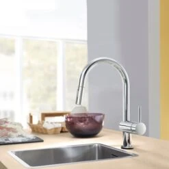 Grohe Minta 1.75 GPM Single Hole Pull Down Kitchen Faucet With On/Off Touch Activation -Bathroom Sales Store grohe 31 359 2 alternate image 2