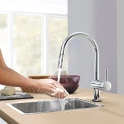 Grohe Minta 1.75 GPM Single Hole Pull Down Kitchen Faucet With On/Off Touch Activation -Bathroom Sales Store grohe 31 359 2 alternate image 4