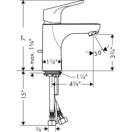 Hansgrohe Focus 1.2 GPM Single Hole Bathroom Faucet With EcoRight, Quick Clean, And ComfortZone Technologies - Drain Assembly Included 4 Hansgrohe Focus 1.2 GPM Single Hole Bathroom Faucet With EcoRight, Quick Clean, And ComfortZone Technologies - Drain Assembly Included - Image 2