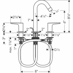 Hansgrohe Logis 1.2 GPM Widespread Bathroom Faucet With EcoRight And ComfortZone Technologies - Drain Assembly Included 10 Hansgrohe Logis 1.2 GPM Widespread Bathroom Faucet With EcoRight And ComfortZone Technologies - Drain Assembly Included -Bathroom Sales Store hansgrohe 71533 alternate image 1251