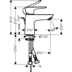 Hansgrohe Talis E 1.2 GPM Single Hole Bathroom Faucet With QuickClean, ComfortZone And EcoRight Technology - Includes Metal Pop-Up Drain Assembly -Bathroom Sales Store hansgrohe 71700 alternate image 1254