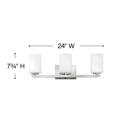 Kyra 3 Light Vanity Light With Etched Opal Glass 6 Kyra 3 Light Vanity Light With Etched Opal Glass - Image 4