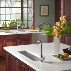 Contempo 23" Single Basin Undermount 18-Gauge Stainless Steel Bar Sink And Sound Dampening Technology - Basin Rack And Basket Strainer Included -Bathroom Sales Store houzer ctb 2385 installed corner angle 32