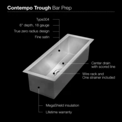 Contempo 23" Single Basin Undermount 18-Gauge Stainless Steel Bar Sink And Sound Dampening Technology - Basin Rack And Basket Strainer Included -Bathroom Sales Store houzer ctb 2385 sink specifications 237
