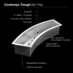 Contempo 33" Single Basin Undermount 18-Gauge Stainless Steel Bar Sink With Sound Dampening Technology - Basin Rack And Basket Strainer Included 9 Contempo 33" Single Basin Undermount 18-Gauge Stainless Steel Bar Sink With Sound Dampening Technology - Basin Rack And Basket Strainer Included -Bathroom Sales Store houzer ctc 3312 sink specifications 239