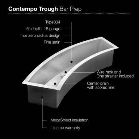 Contempo 33" Single Basin Undermount 18-Gauge Stainless Steel Bar Sink With Sound Dampening Technology - Basin Rack And Basket Strainer Included 6 Contempo 33" Single Basin Undermount 18-Gauge Stainless Steel Bar Sink With Sound Dampening Technology - Basin Rack And Basket Strainer Included - Image 4
