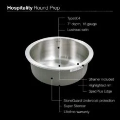Medallion 17-1/2" Single Basin Drop In 18-Gauge Stainless Steel Bar Sink With Sound Dampening Technology - Basket Strainer Included 9 Medallion 17-1/2" Single Basin Drop In 18-Gauge Stainless Steel Bar Sink With Sound Dampening Technology - Basket Strainer Included -Bathroom Sales Store houzer scf 1830 sink specifications 334