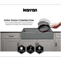 Quartz QU 16-5/8" Undermount Single Basin Quartz Composite Kitchen/Bar Sink -Bathroom Sales Store karran usa qu 690 alternate image 1795