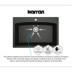 Quartz QU 16-5/8" Undermount Single Basin Quartz Composite Kitchen/Bar Sink -Bathroom Sales Store karran usa qu 690 alternate image 1797