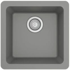 Quartz QU 16-5/8" Undermount Single Basin Quartz Composite Kitchen/Bar Sink