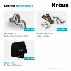 15" Undermount Single Bowl 18 Gauge Stainless Steel Kitchen Sink -Bathroom Sales Store kbu16 08